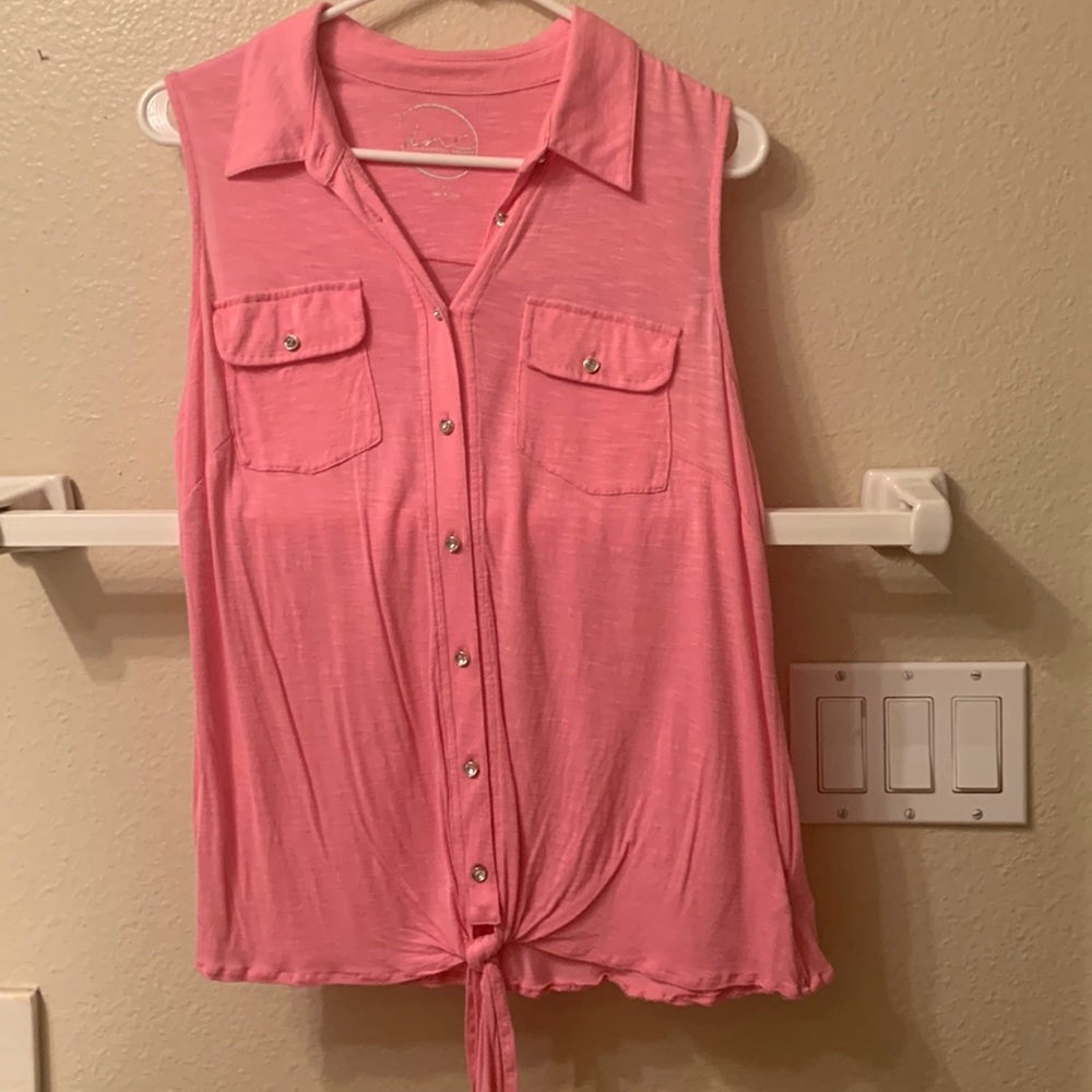 INC pink sleeveless blouse size L